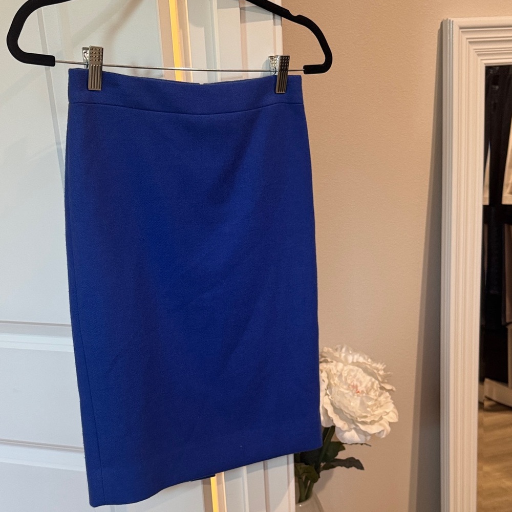 J. Crew Vibrant Blue Pencil Skirt Size 00